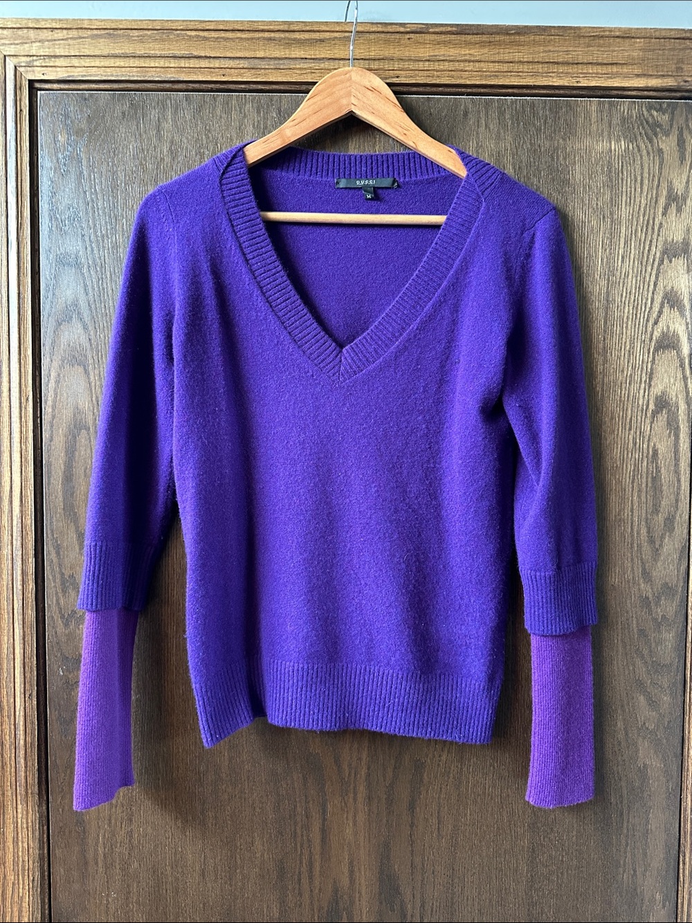 Gucci Purple V-Neck Sweater